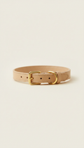 Champagne Beige Leather Dog Collar