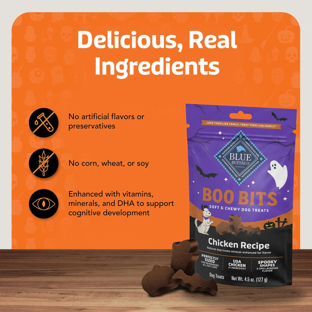 Blue Buffalo Boo Bits Tasty Chicken Recipe Soft & Chewy Halloween Dog Treats, 4.5-oz bag