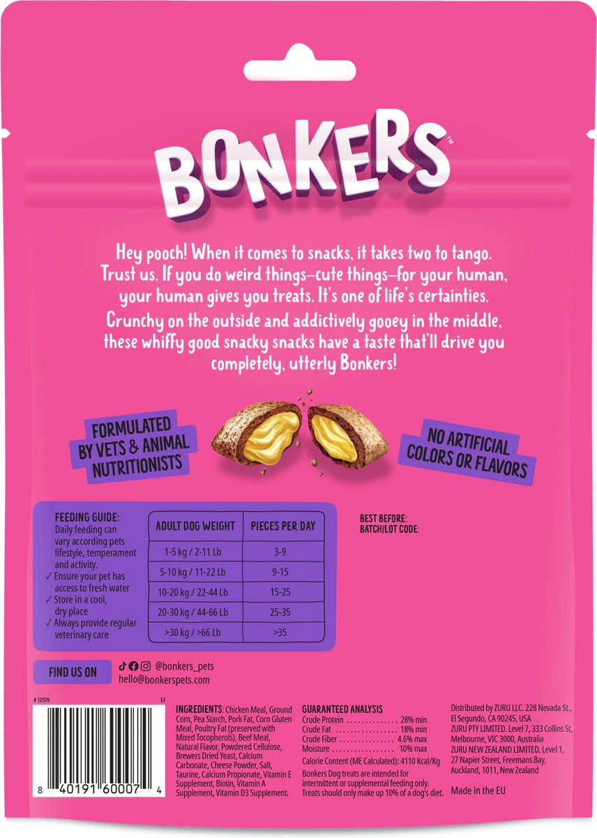 BONKERS Dog Bites Beef Lovers Flavored Crunchy & Soft Dog Treats, 5.3-oz bag