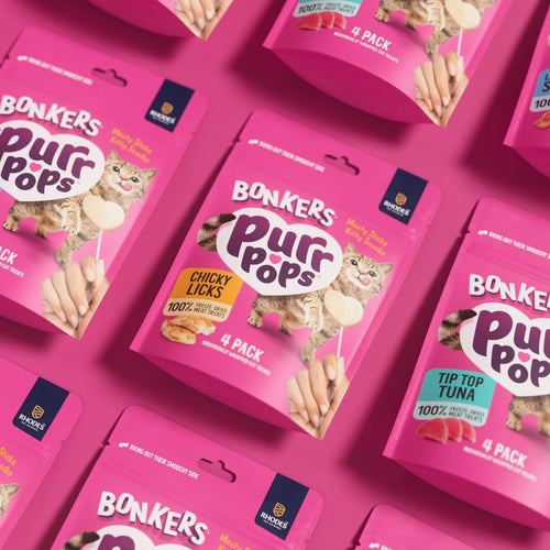BONKERS Purrpops Chicken Flavored Freeze-Dried Cat Treats, 4 count