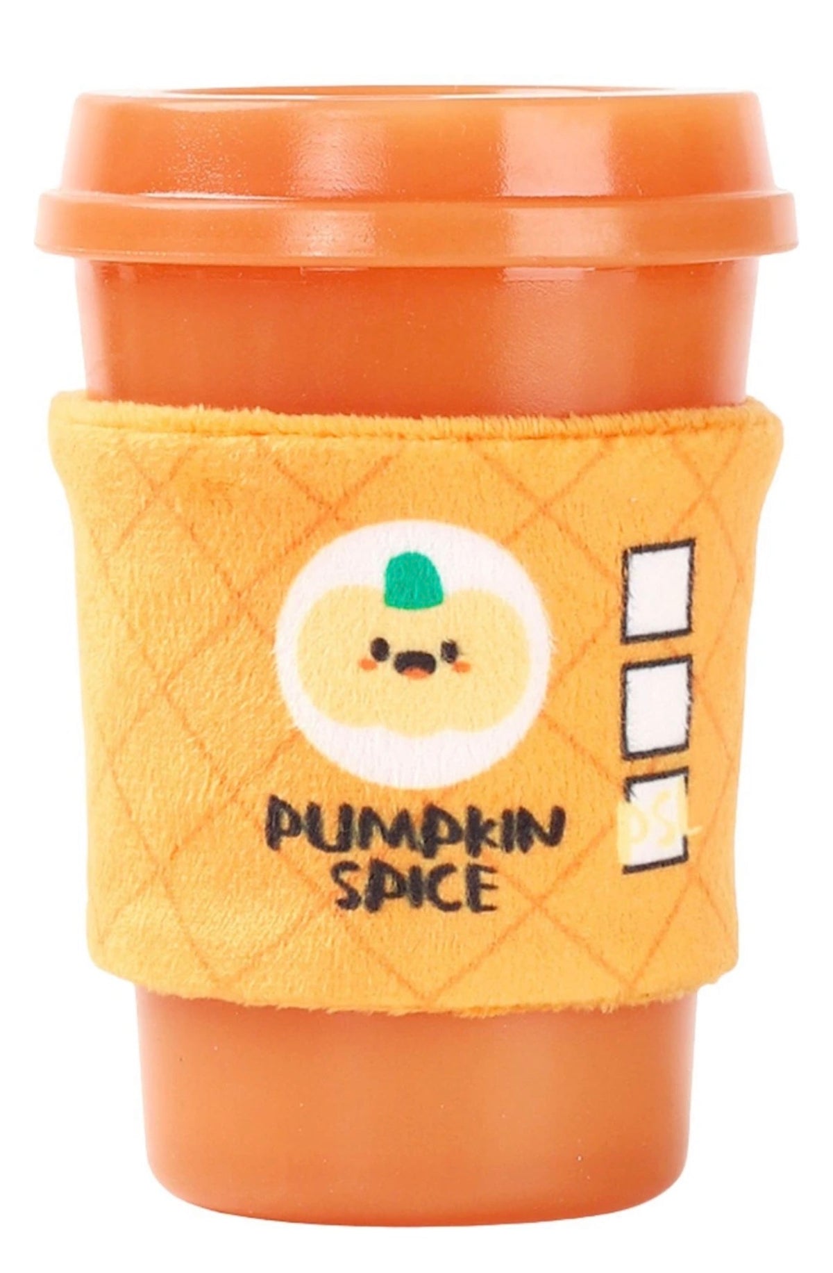 HugSmart Rubber Pumpkin Spice Latte Squeaky Dog Chew Toy