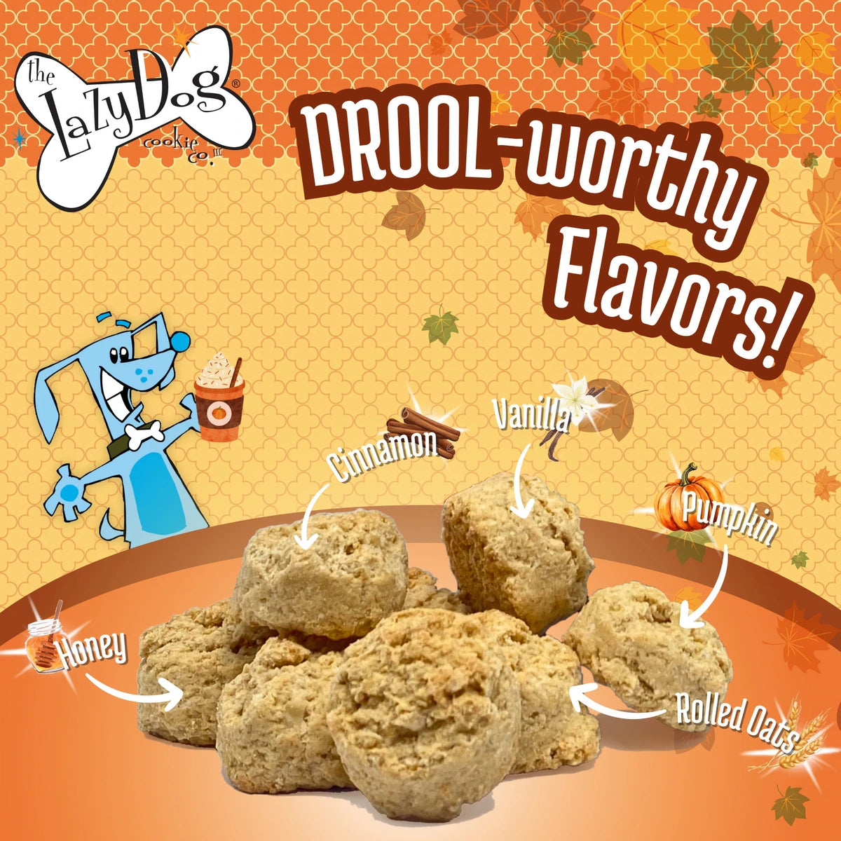 The Lazy Dog Cookie Co. Mutt Mallows Pumpkin Spice Latte Soft-Baked Dog Treats, 5-oz bag