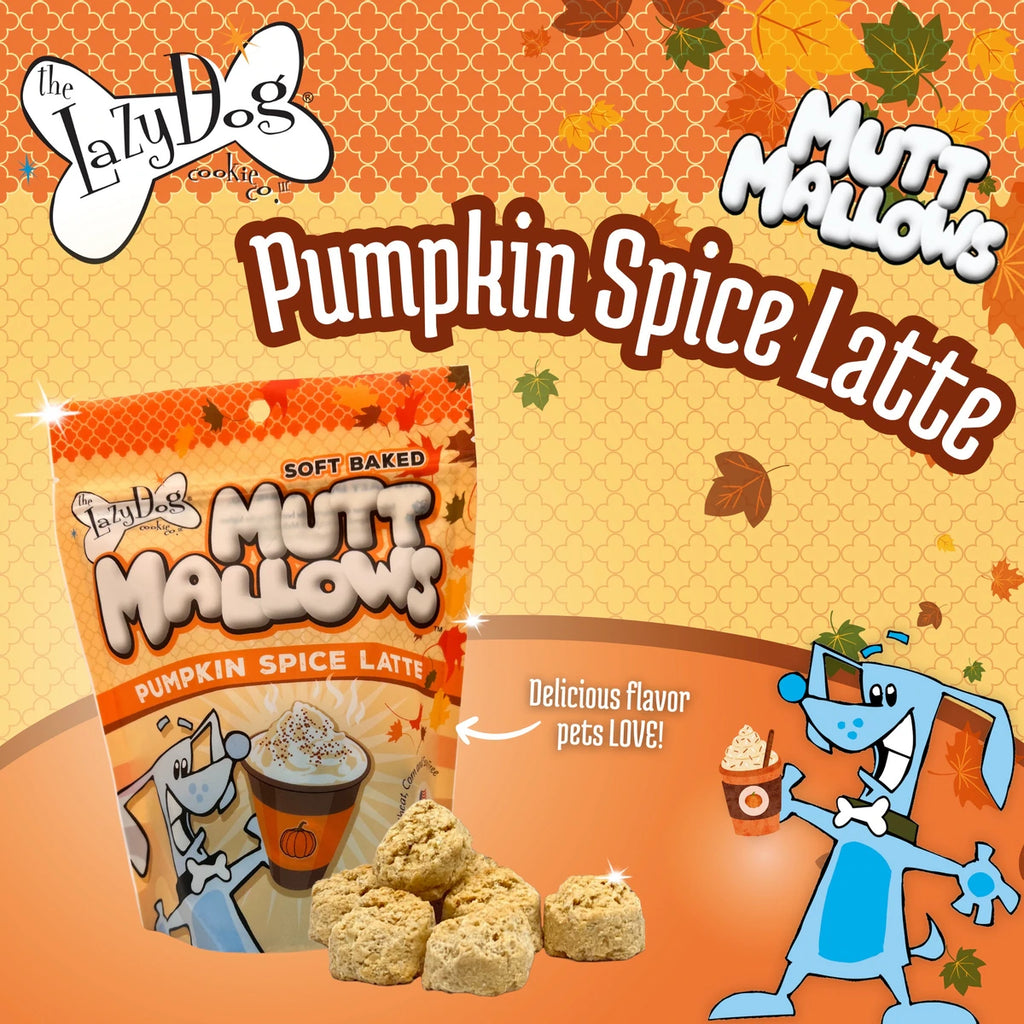 The Lazy Dog Cookie Co. Mutt Mallows Pumpkin Spice Latte Soft-Baked Dog Treats, 5-oz bag