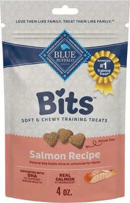 Blue Buffalo Blue Bits Savory Salmon Recipe Chicken Free Soft-Moist Training Dog Treats, 4-oz bag