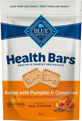 Blue Buffalo Health Bars Baked with Pumpkin & Cinnamon Dog Treats, 1-lb bag